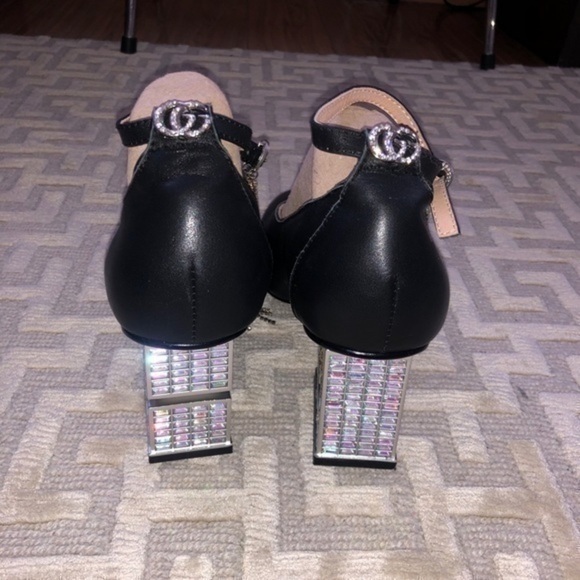 Gucci Amber G Block Rhinestone Heels - Picture 5 of 11